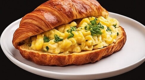 Egg stuffed croissant